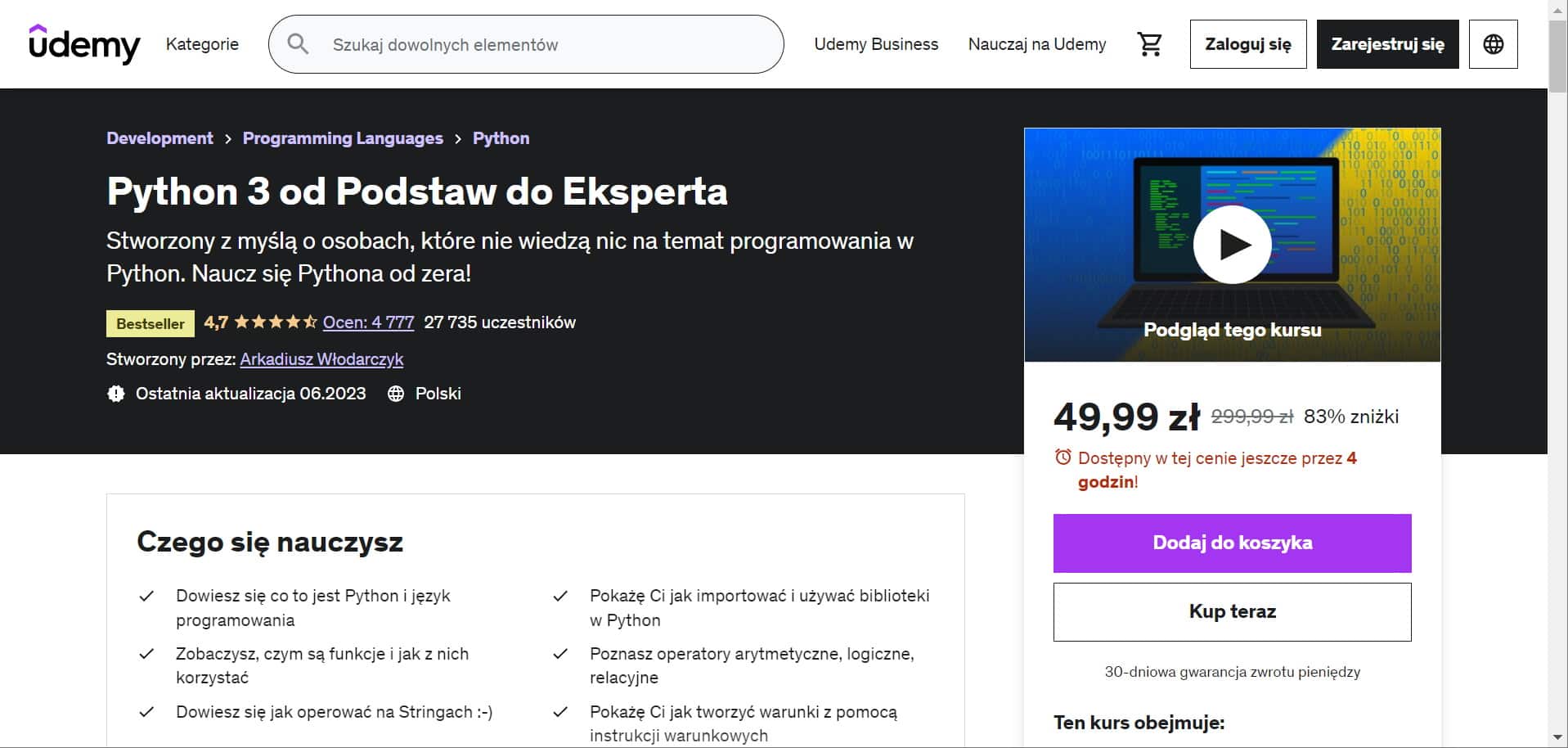 Udemy - Python 3 od Podstaw do Eksperta